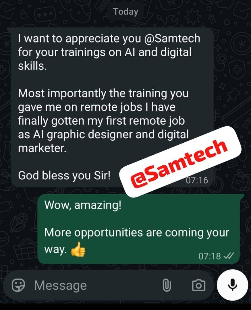 Participant testimonial screenshot